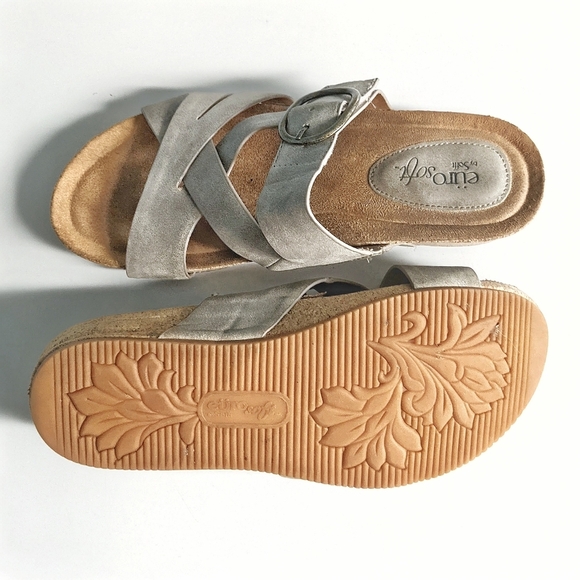 Eurosoft Women's Grey Slide-in Sandals Size 8 - Picture 2 of 5